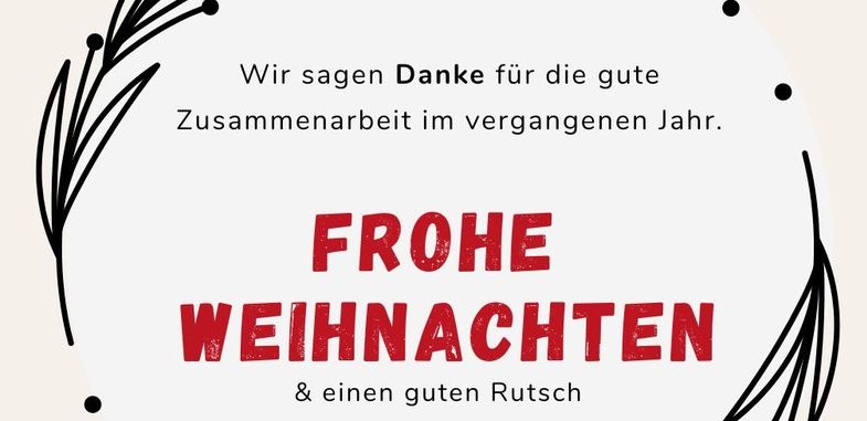 FROHES FEST UND ALLES GUTE FÜRS NEUE JAHR